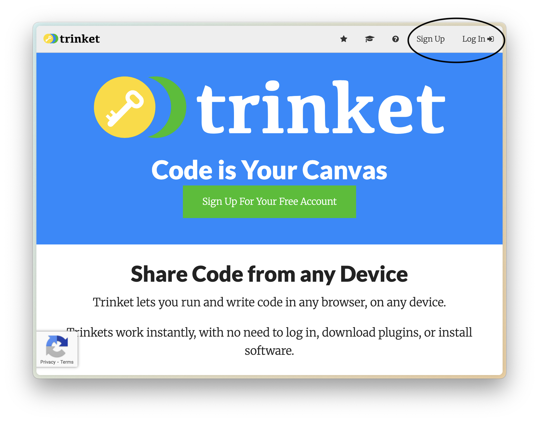Trinket Homepage